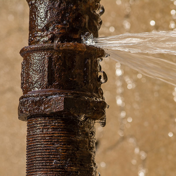 Close-up of pipe with leak | Claims management with NW Assekuranz